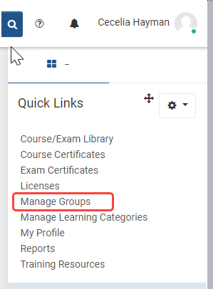 manage groups link